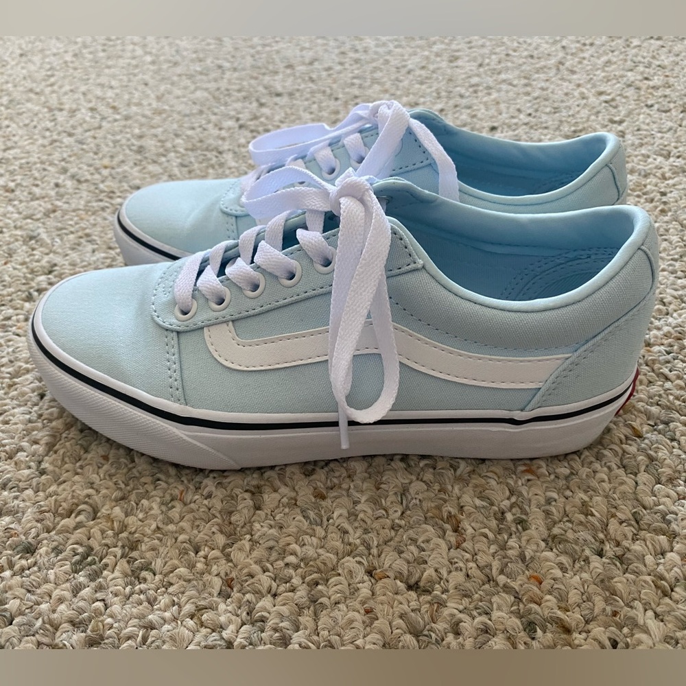 Vans Old Skool Sneakers - Color: Baby Blue/True White - Like New - Picture 3 of 7